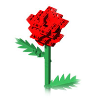LEGO rose with two leaves